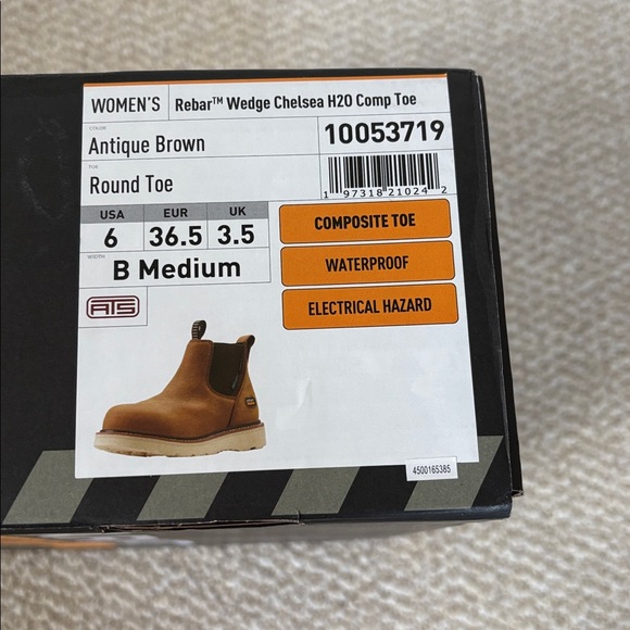 NWT Ariat Brown Leather Chelsea Waterproof Composite Toe Work Boot Wmns Size 6 - Picture 8 of 9